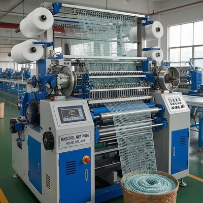 Raschel 기계 200-480rpm 속도와 함께 깊은 바다 수산물을위한 매듭없는 낚시망 제조 기계